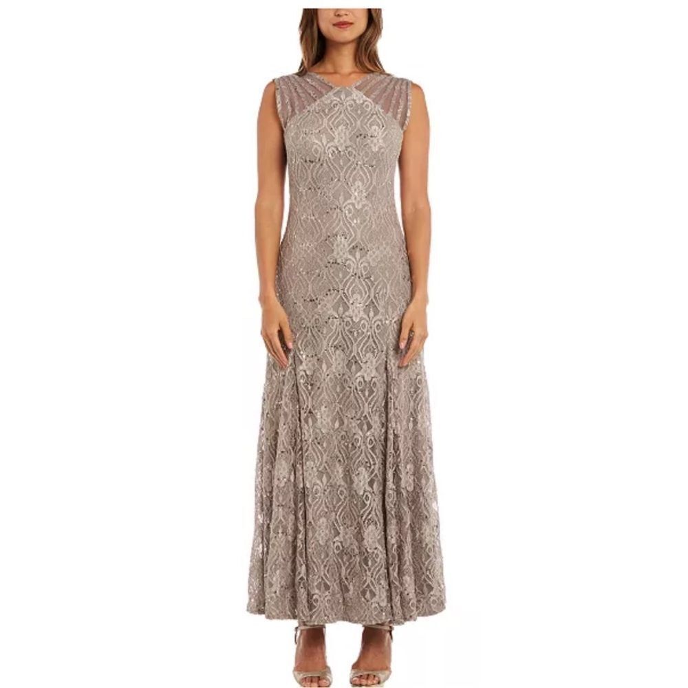 R.M Richards Sequins Lace Gown
